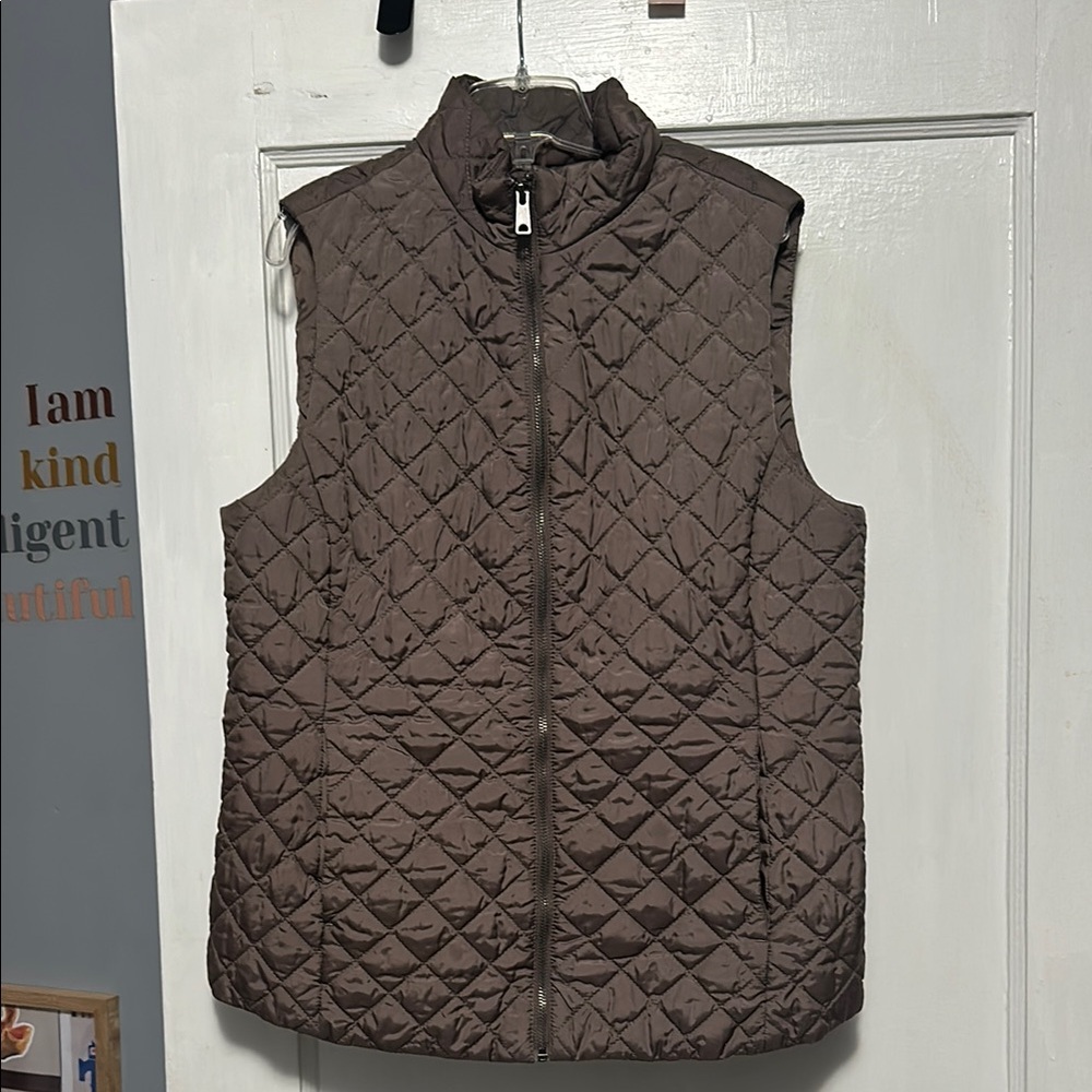 Banana Republic Brown Quilted Vest Timeless Design